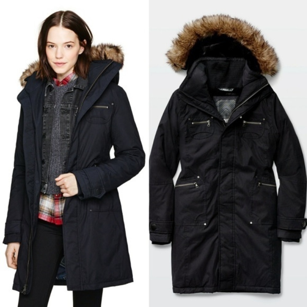 Aritzia TNA Black Verbier Parka Long Winter Jacket Size S